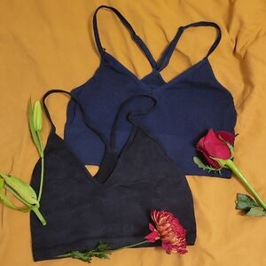Navy and Black Bralette Set